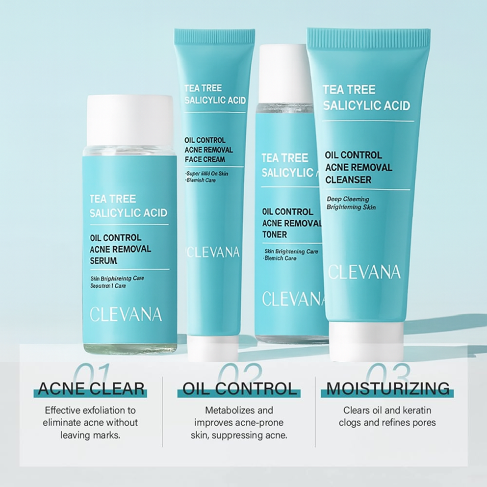 Clevana Oil Control Acne Removal Cream – Adult Acne Treatment with Tea Tree & Salicylic Acid